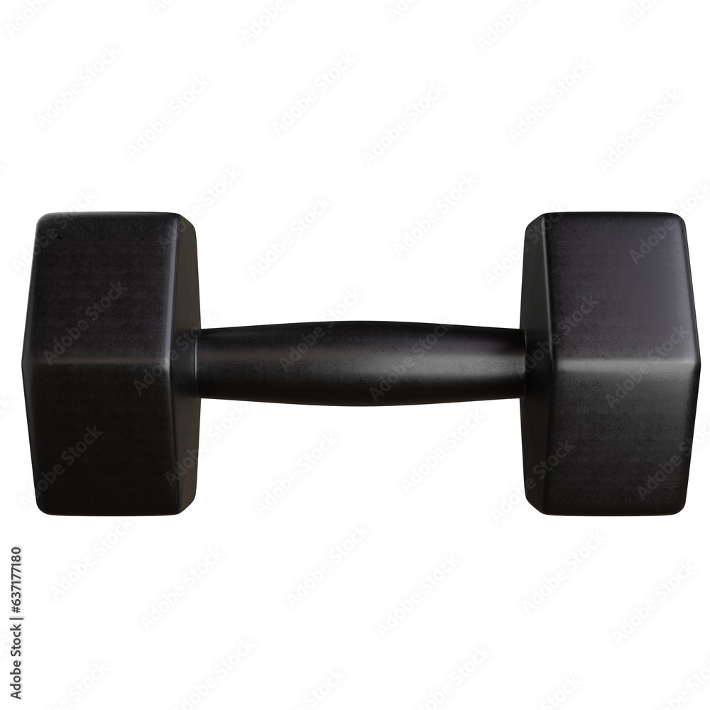3d render of black metal dumbbell isolated. 3d render of black metal dumbbell isolated.