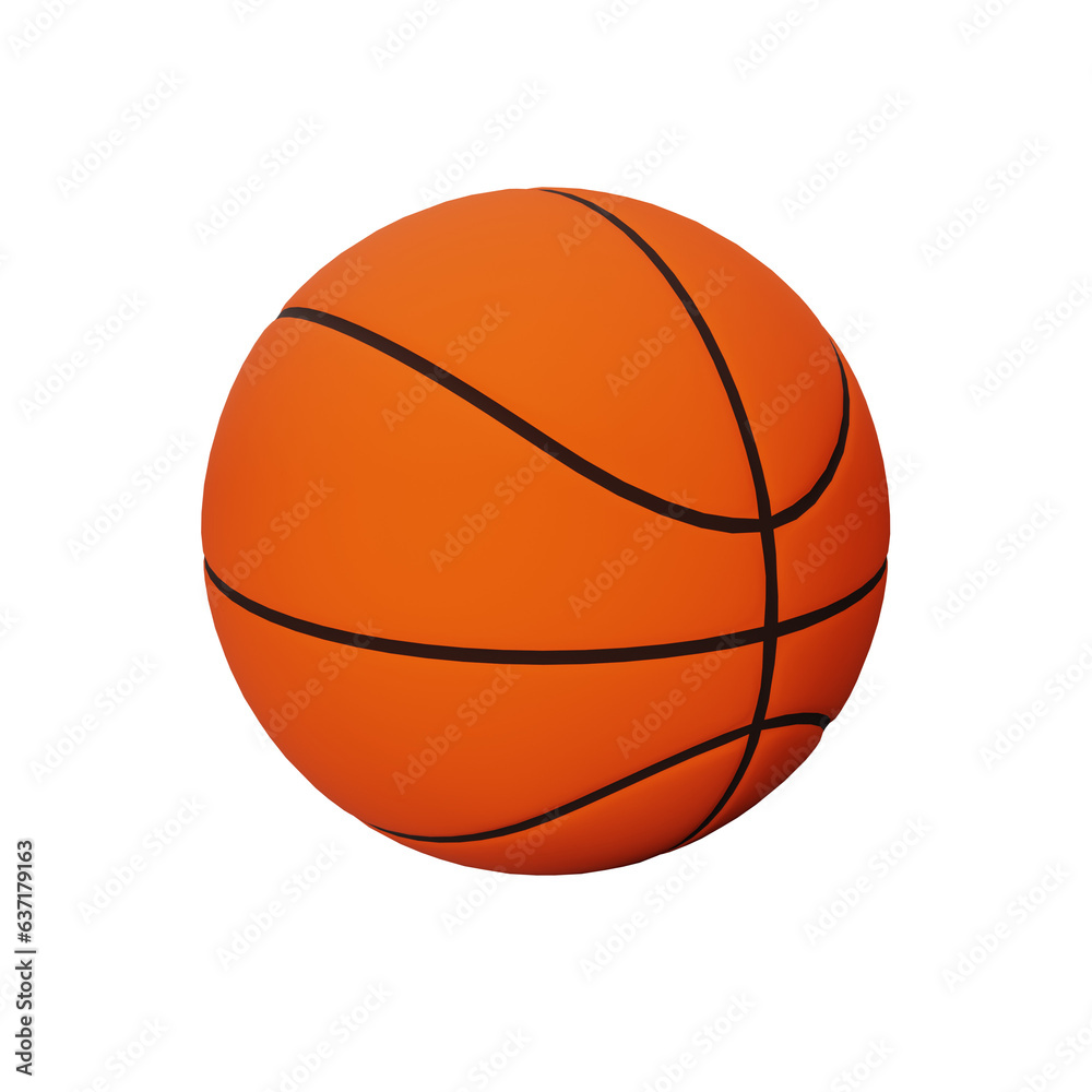 basketball 3d icon education isolated on white background, 3d render