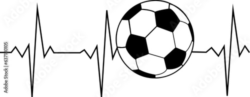 Soccer EKG svg, Heart Beat svg, Game vector, Football svg