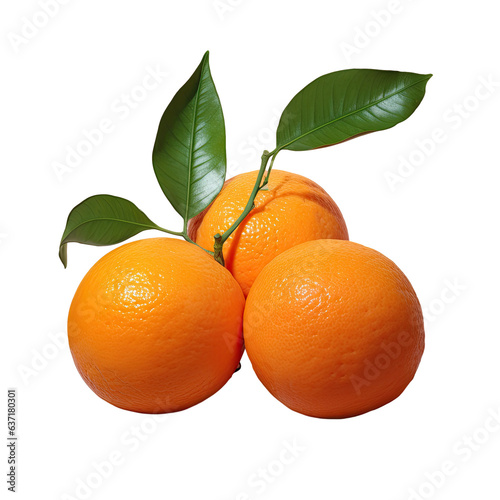 Juicy fruits two tangerines transparent background