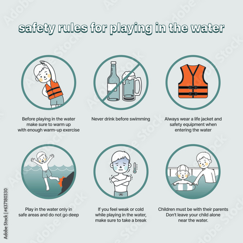 These are precautions to follow when playing in the water.
