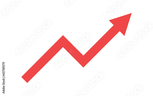 red arrow pointing up grow business financial profit graph