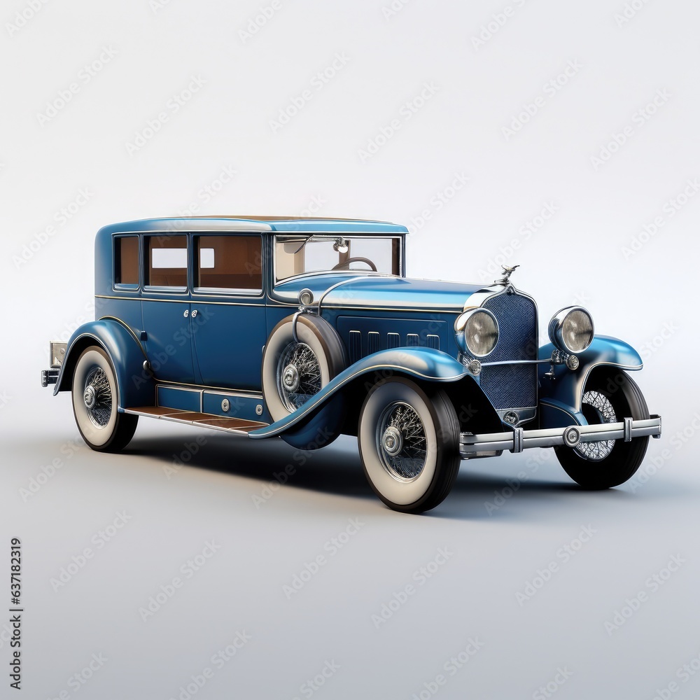 a detailed model of a vintage car, no background, 3D rendering
