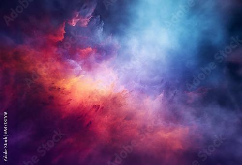 Colorful rainbow holi paint color powder explosion. Abstract colored background. Generative AI.