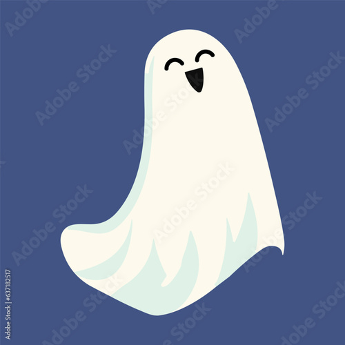 Cute Ghost character style, and flat design. Vector Illustrations for Halloween Day.