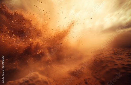 Abstract golden powder explosion. Abstract colored background. Generative AI.