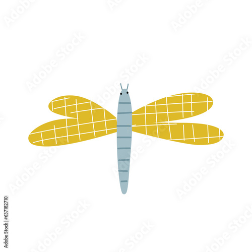Vector illustration insect dragonfly in cartoon style