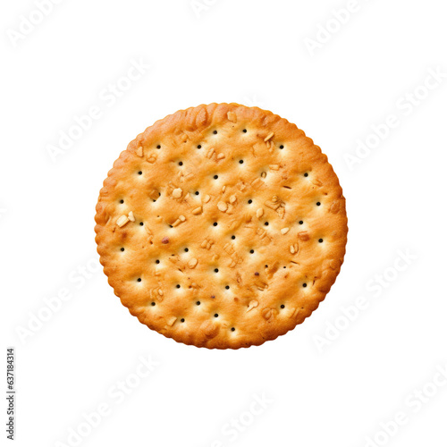 Crunchy cracker on transparent background from above