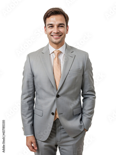 Businessman, portrait, upper body, isolated, transparent background, no background. PNG. Generative AI.