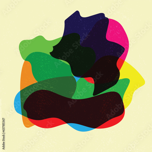 Beautiful colorful Geometric object trendy risograph aesthetic.Vector illustration. flat art pattern.