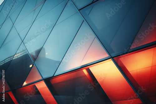 Fototapete Close-up glass and steel facade modern Architecture exterior