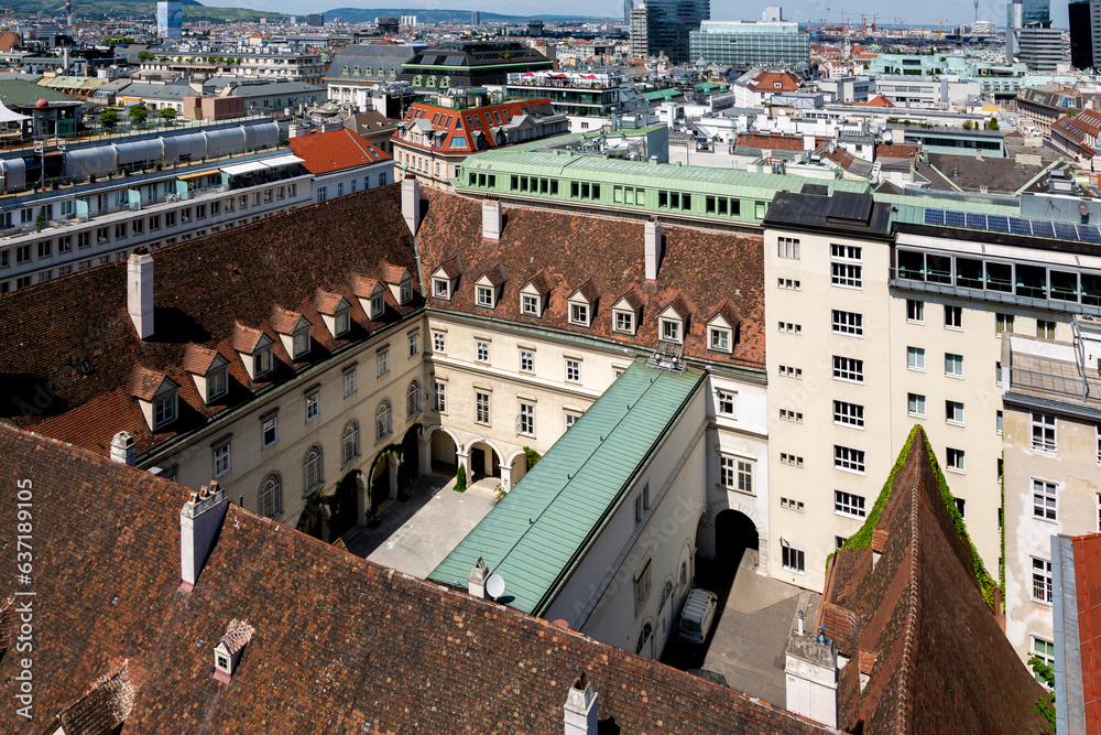 View of Vienna from the observation deck of St. Stephen's Cathedral