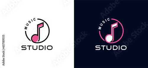 Music studio tune icon symbol logo simple design