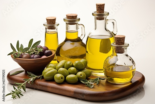 Olive oil isolated on white background commercial imagery