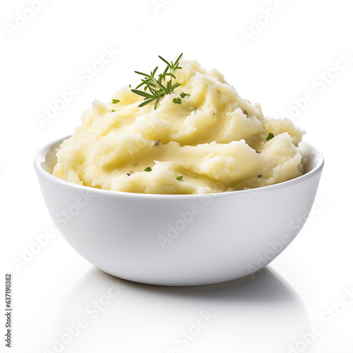 Mashed potatoes isolated on plain white background