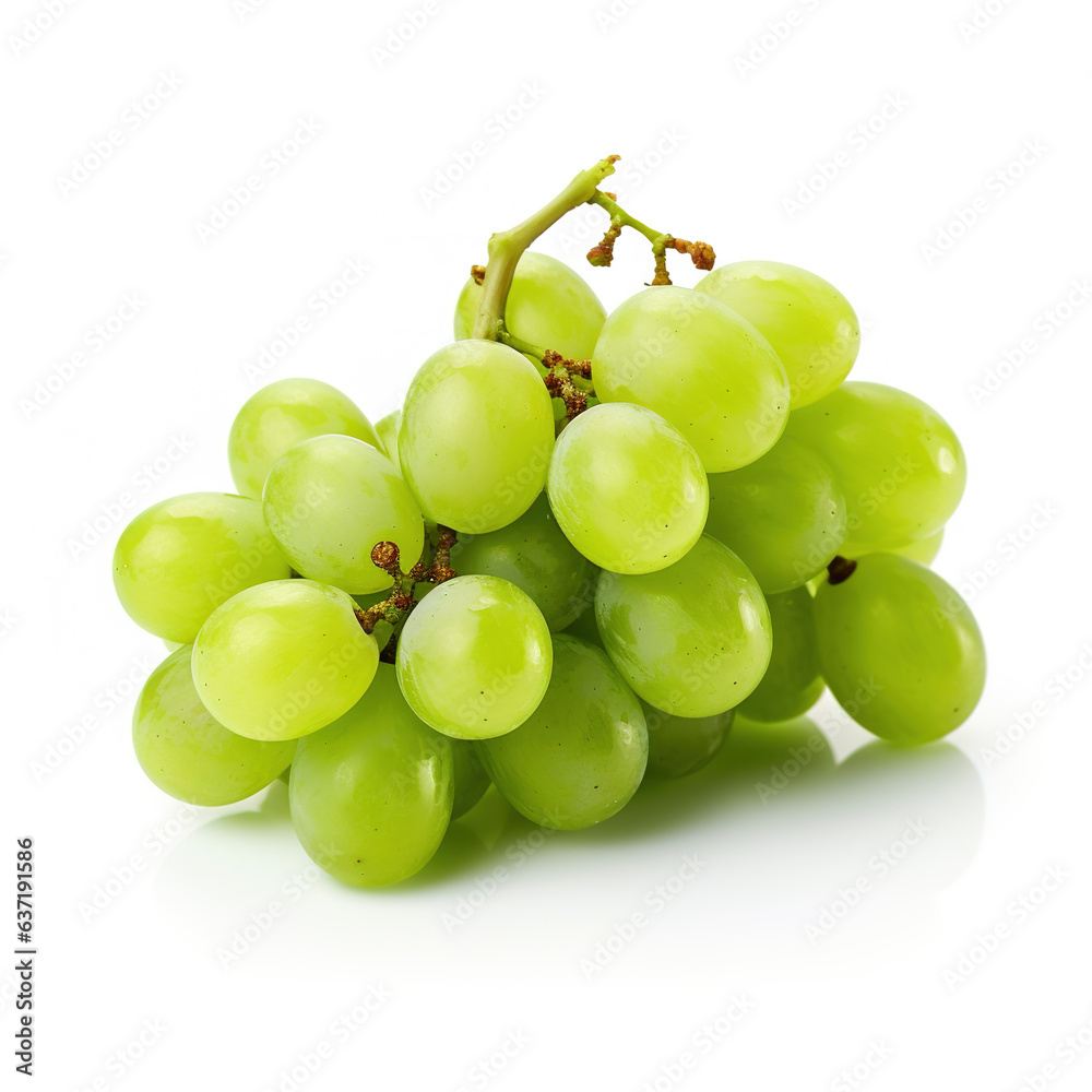 Fresh green grapes isolated on white background Fresh green grapes isolated on white background