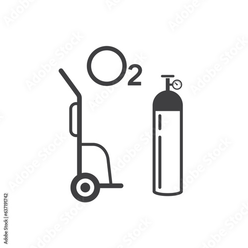 illustration of oxygen cylinder, vector art.