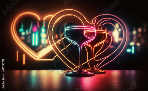 Neon sign, heart in the light