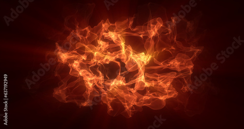Abstract orange energy magical waves glowing background
