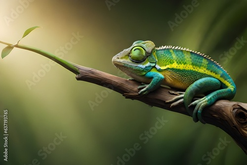 chameleon on a branch generated Ai