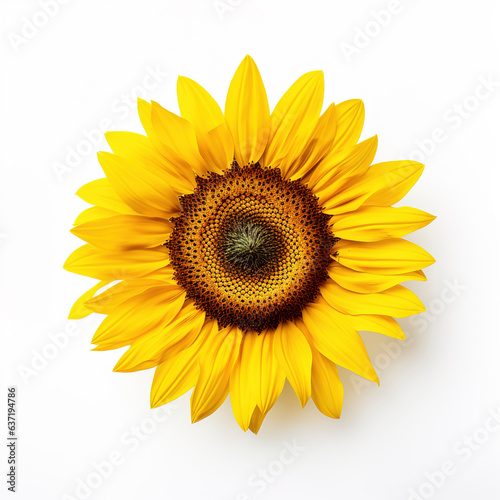 Sunflower on a plain white background