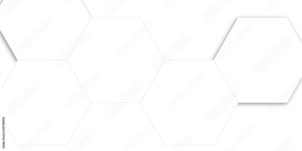 Abstract white hexagonal geometric background with shadow. Luxury White ...