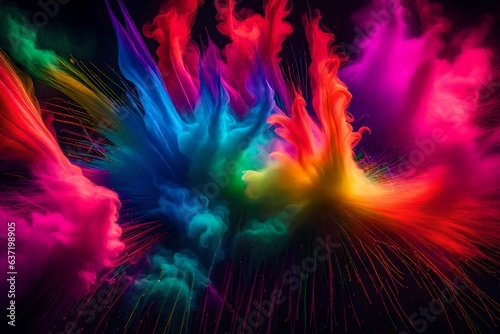 abstract colorful background  splashes of color in air - Generative AI