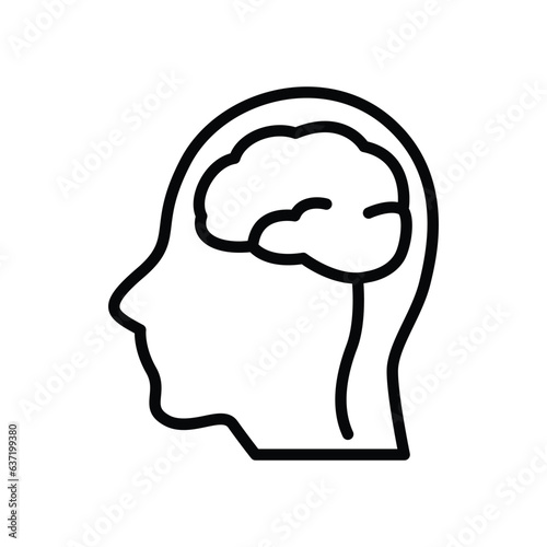 Human brain mind vector icon