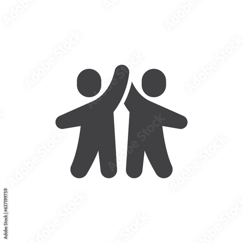 Obraz na plátně Two person handshake vector icon