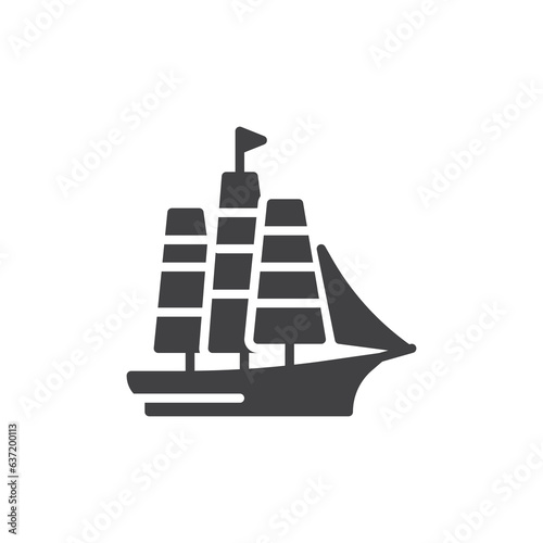 Mayflower ship vector icon