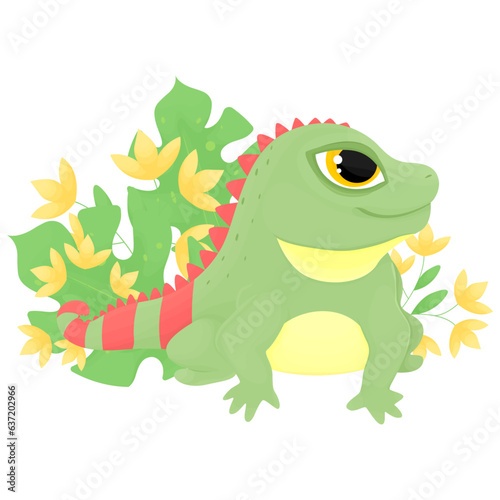 Cartoon iguana illustration   cartoon drawing  vector animal