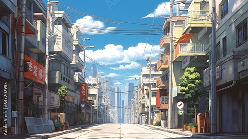 Japanese street view Made with Generative AI