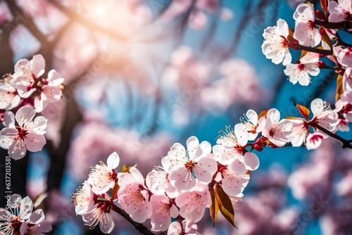 cherry blossom in spring, beautiful Wallpaper, Landscape, and Background - Generative AI