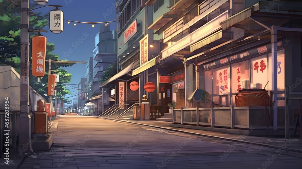 Obraz premium Japanese street view Made with Generative AI