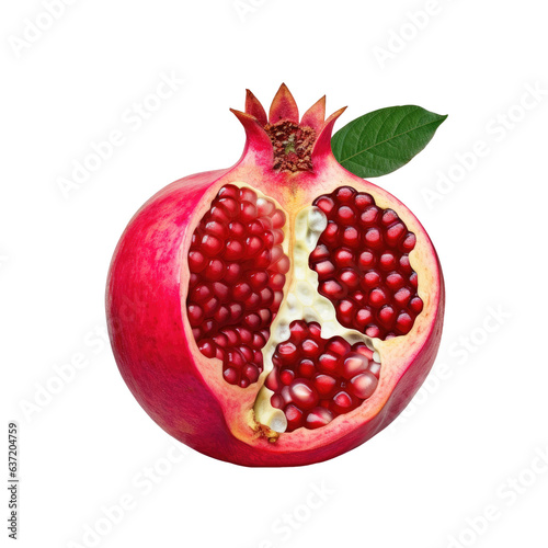Pomegranate cut transparent background