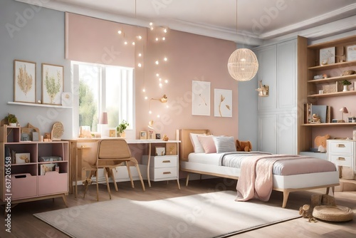 bedroom of a luxury house, interior design, luxury lifestyle - Generative AI 