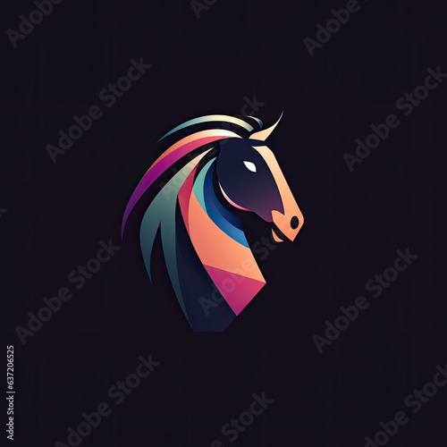 Wallpaper Mural colorful horse logo illustration (Generative AI) Torontodigital.ca