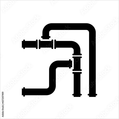 Pipe Icon, Pipe Fitting Icon, Water, Gas, Oil Pipeline, Plumbing Work