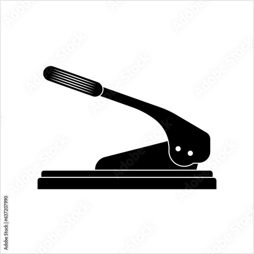 Paper Punching Machine Icon, Paper Punch Hole Making Tool