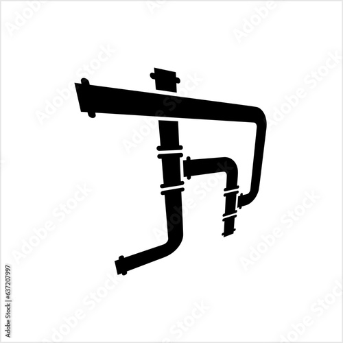 Pipe Icon, Pipe Fitting Icon, Water, Gas, Oil Pipeline, Plumbing Work