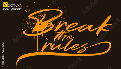 Break the rules quote. Ink hand lettering. Modern brush calligraphy. Handwritten phrase. Inspiration graphic design typography, Cute simple for t shirt, poster or sweatshirt