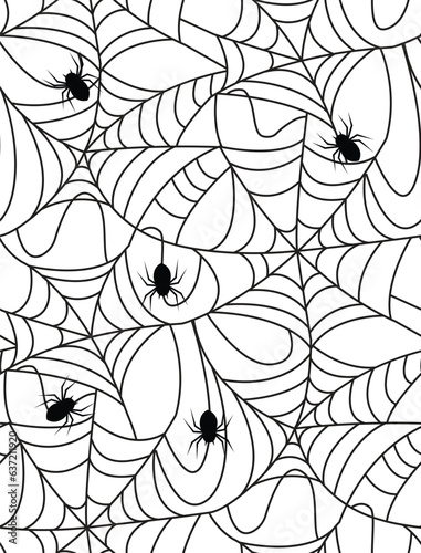 Halloween seamless spider w...