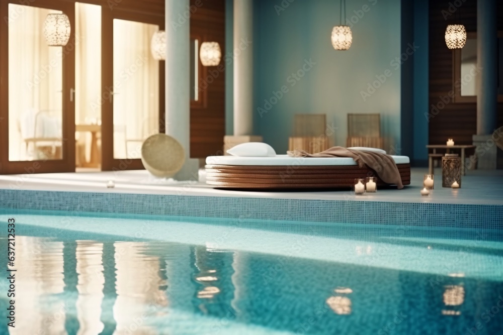 Swimming pool in luxury hotel.