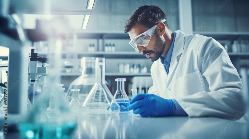 scientist working in a laboratory doing an experiment scientist working in a laboratory doing an experiment
