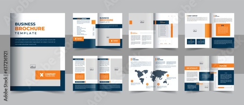 Creative business brochure template design layout, Multipurpose brochure template with cover, back and inside pages, minimal business brochure template design