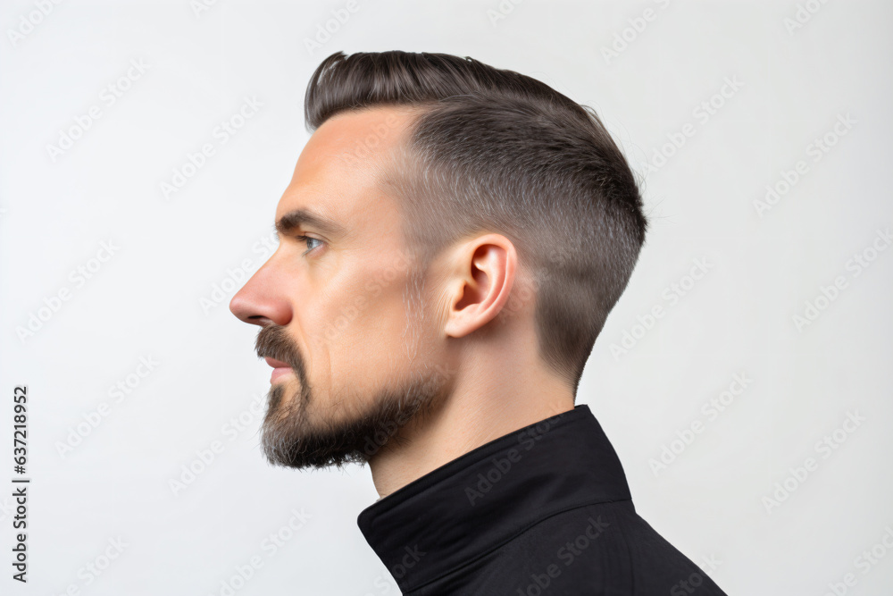 Obraz premium a man with a beard and a black shirt