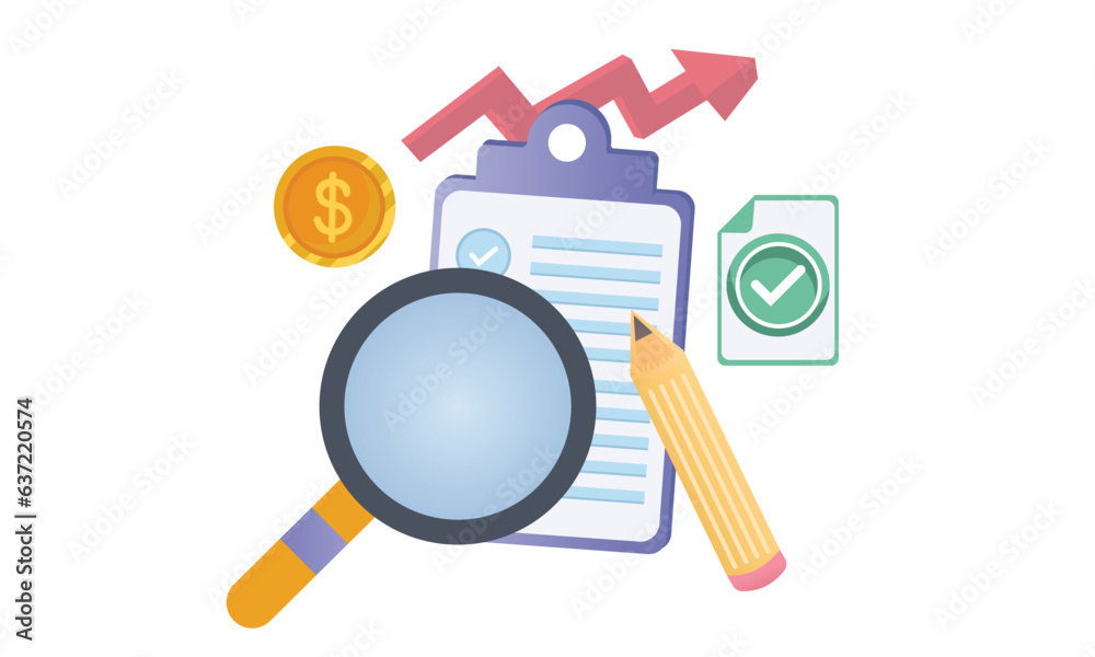 Business team magnifying glass document.on white background.Vector Design Illustration. Business team magnifying glass document.on white background.Vector Design Illustration.