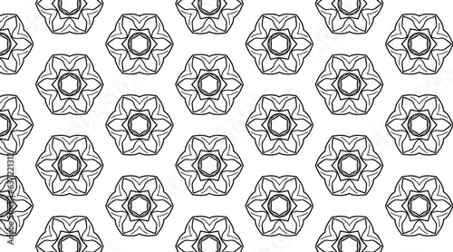 Seamless textile geometric decorative ornament flower pattern. Pattern for web, prints, textile, furniture, cloth, digital, seamless pattern, fabric, mandala, ornament, floral, tattoo, wallpaper, etc.