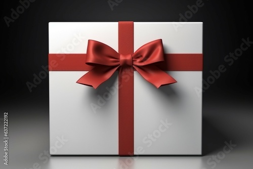 Blank canvas: Isolated gift box mock-up on white background, perfect for display. Generative AI