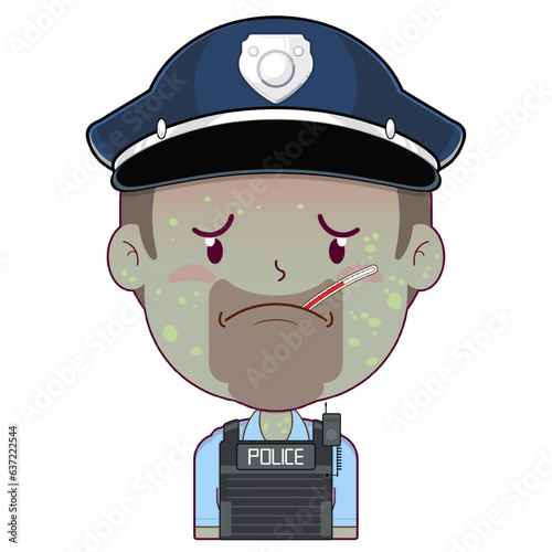policeman pandemic face cartoon cute 